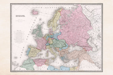 Europa 1862 - Historische Karte während der Nationalismus-Ära