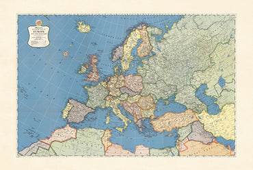 Europa 1957 - Historische Karte des Kalten Krieges in Europa