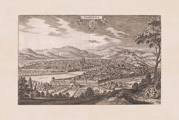 Florencia en 1688 - Mapa de la capital Medici de Toscana