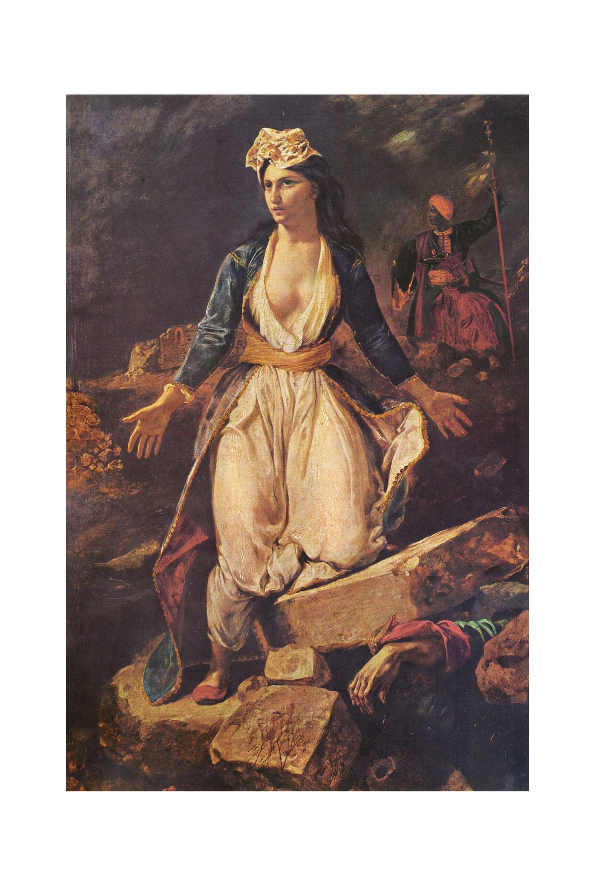Greece on the Ruins of Missolonghi 1826 - Eugène Delacroix - Greek War of Independence Historical Painting Poster