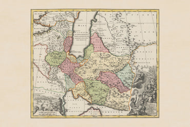 Persia Map Poster - Antique Map of the Persian Empire & Iran, 18th Century Wall Art
