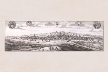 Prag Stadt Poster (1650) - Vintage Prag Gravur Wandkunst