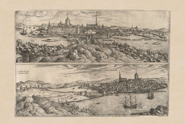 Stockholm 1588 Karten Druck - Braun & Hogenberg ‘Civitates Orbis Terrarum’