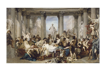 Rzymianie w Okresie Dekadencji 1847 - Thomas Couture - Starożytny Rzym - Historyczny Plakat z Obrazem