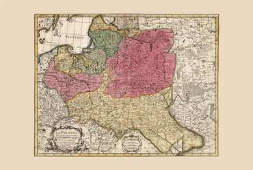 Vintage Karte des polnisch-litauischen Commonwealth 1740