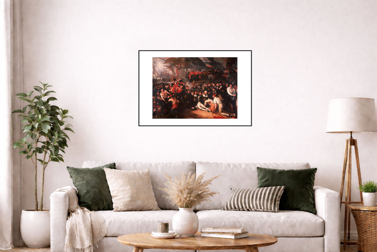 The Death of Nelson 1806 - Benjamin West - Battle of Trafalgar Historical Painting Poster