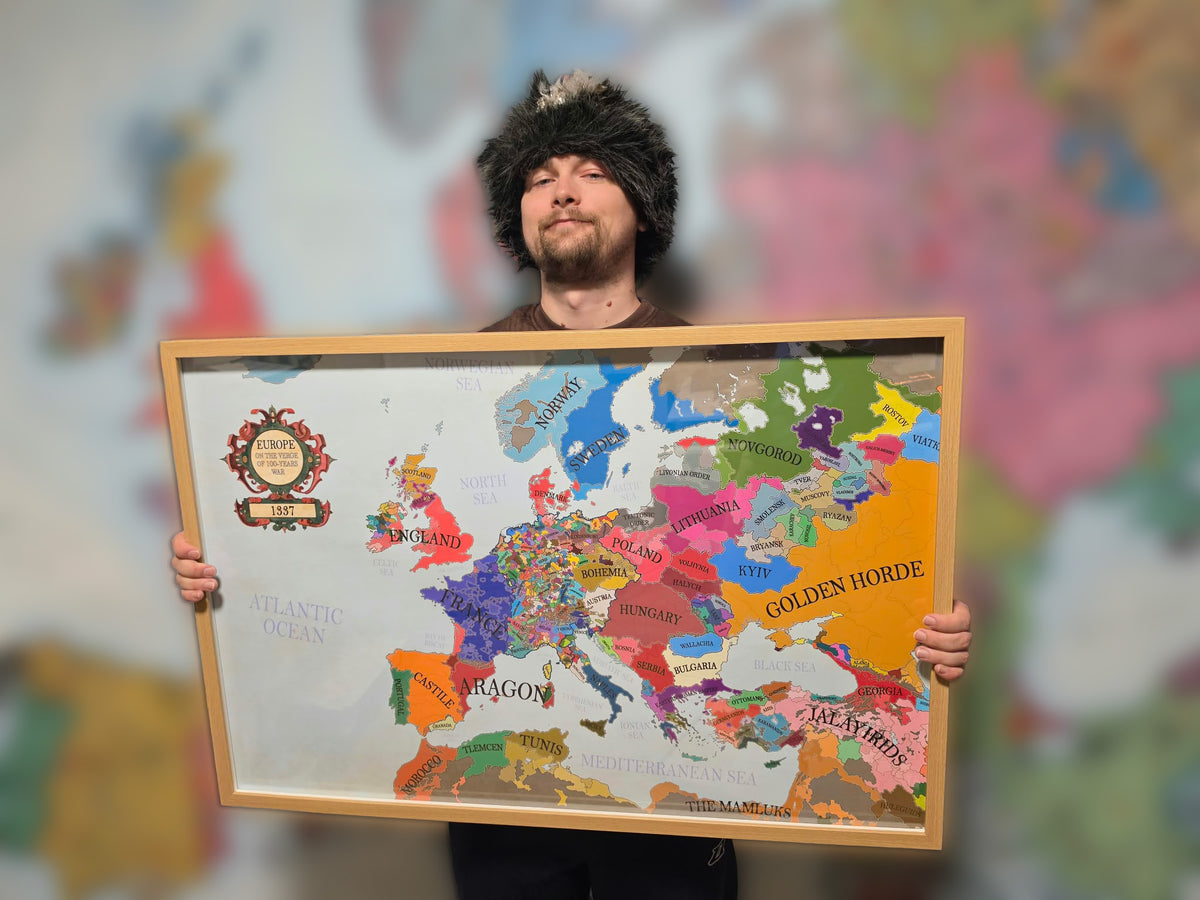 Mapa de Europa de 1337 al borde de la Guerra de los Cien Años