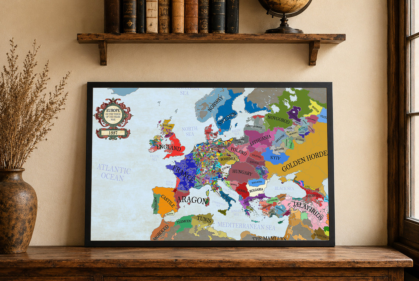 1337 Karte von Europa am Vorabend des 100-jährigen Krieges