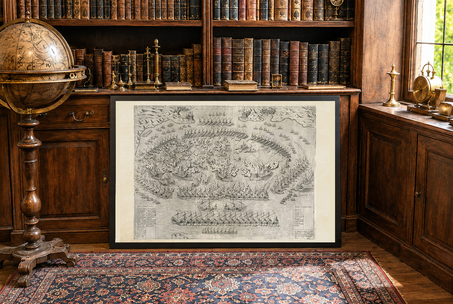 1572 Lepanto Karte Poster - Historischer Plan der Seeschlacht der Heiligen Liga gegen die Osmanische Flotte