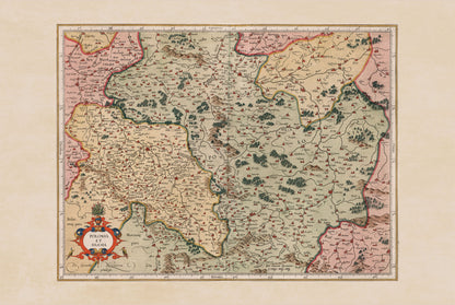 1623 Polonia Et Silesia Karte - Vintage-Atlas-Karte von Polen & Schlesien