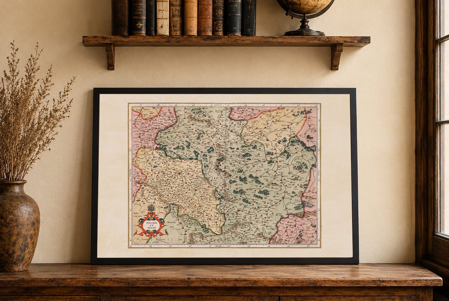 1623 Polonia Et Silesia Karte - Vintage-Atlas-Karte von Polen & Schlesien