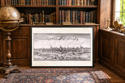 1650 Wrocław Karte Poster - Breslau Stadtplan mit Befestigungen und Kirchtürmen