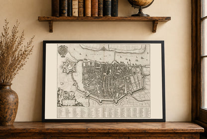 1652 Antwerpen Kartenposter - Stadtplan mit detaillierten Straßen und Befestigungen