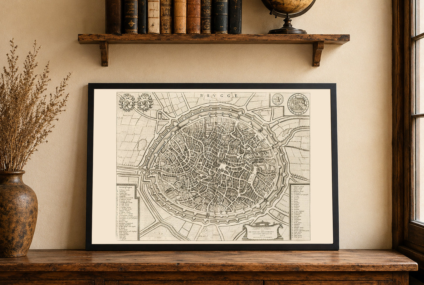 1652 Brugge Cartography Print - Vintage Map with Intricate Urban Design