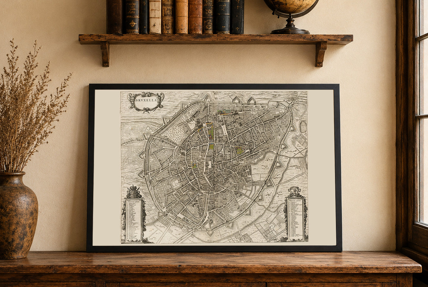 1652 Brüsseler Karte - Vintage Stadtatlas-Druck