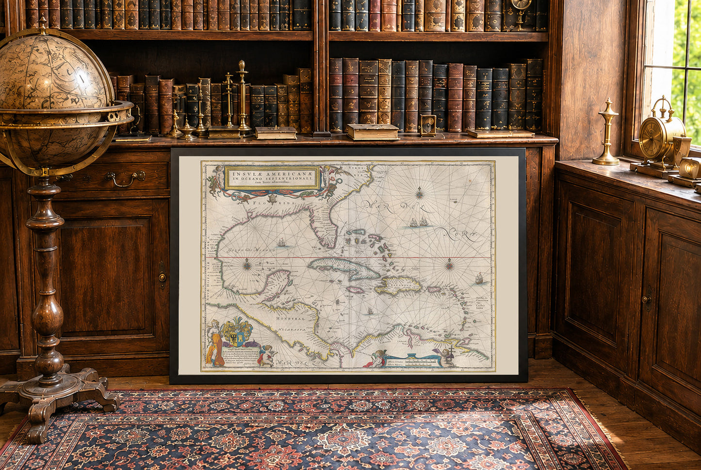 1662 Karibik-Kartenposter - Insvlae Americanae Atlas Maior