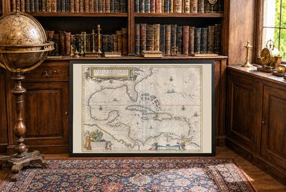 1662 Karibik-Kartenposter - Insvlae Americanae Atlas Maior