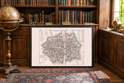 1688 Parma Kartenposter - Frühe Neuzeit Stadtplan mit detaillierter Stadtanordnung