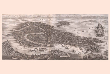 1688 Venice Map Poster - Panoramic City Plan with Grand Canal and Lagoon Detail - Strategy Maps