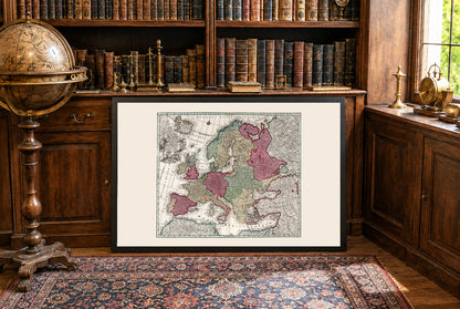 1730 Europa - Historische Wandkarte des frühen 18. Jahrhunderts