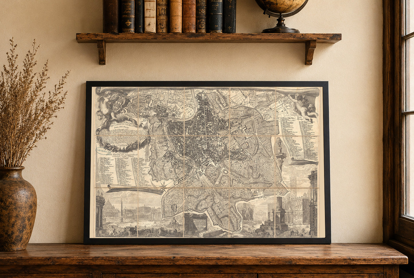 1773 Rom Kartografie-Druck - Vintage Stadtplan mit präziser Stadtanordnung