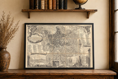 1773 Rom Kartografie-Druck - Vintage Stadtplan mit präziser Stadtanordnung