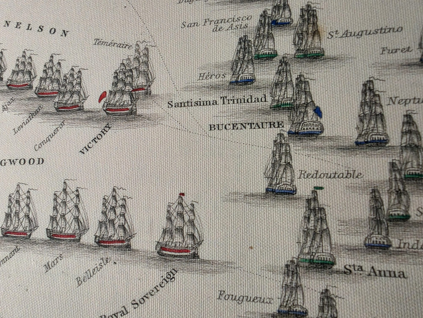 1805 Schlacht von Trafalgar Kartografie-Druck - Historische Seekarte mit Flottenpositionen
