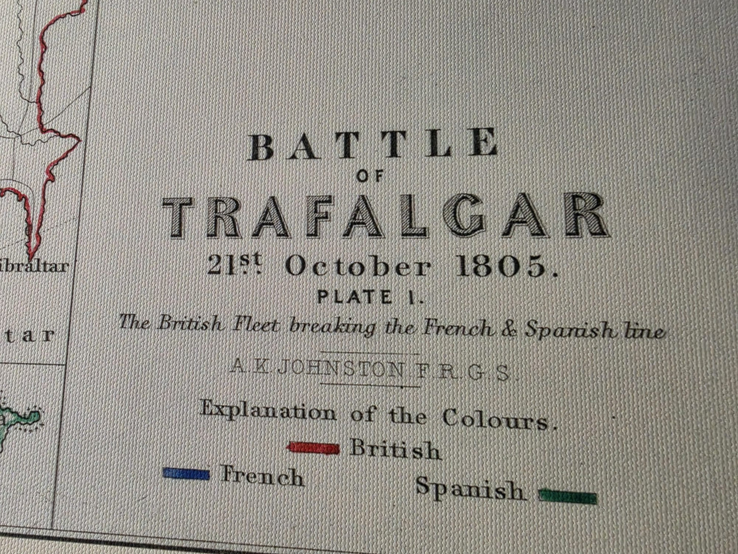 1805 Schlacht von Trafalgar Kartografie-Druck - Historische Seekarte mit Flottenpositionen
