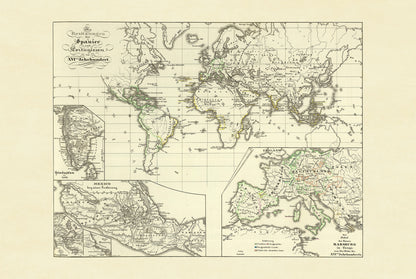 1854 Spanisches & Portugiesisches Kolonialreich Karte - Vintage Historischer Atlas Druck