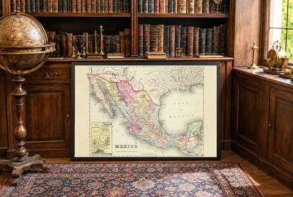 1856 Mexiko Kartografie Druck - Vintage-Karte mit Staatsgrenzen und regionalen Details
