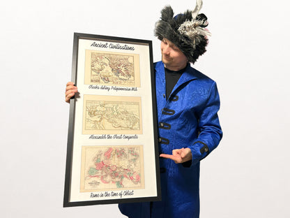 Antike Zivilisationen Karte Poster - Griechenland, Alexander der Große & Römisches Reich Wandkunst