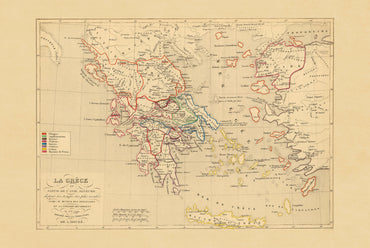 Ancient Greece & Asia Minor 1190 BC - Antoine Philippe Houze 1844 Historical Map Poster