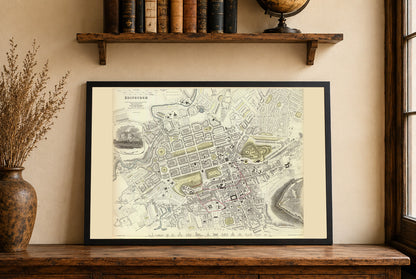 Vintage 1834 Edinburgh Karte - Kunstdruck mit detailliertem Stadtplan