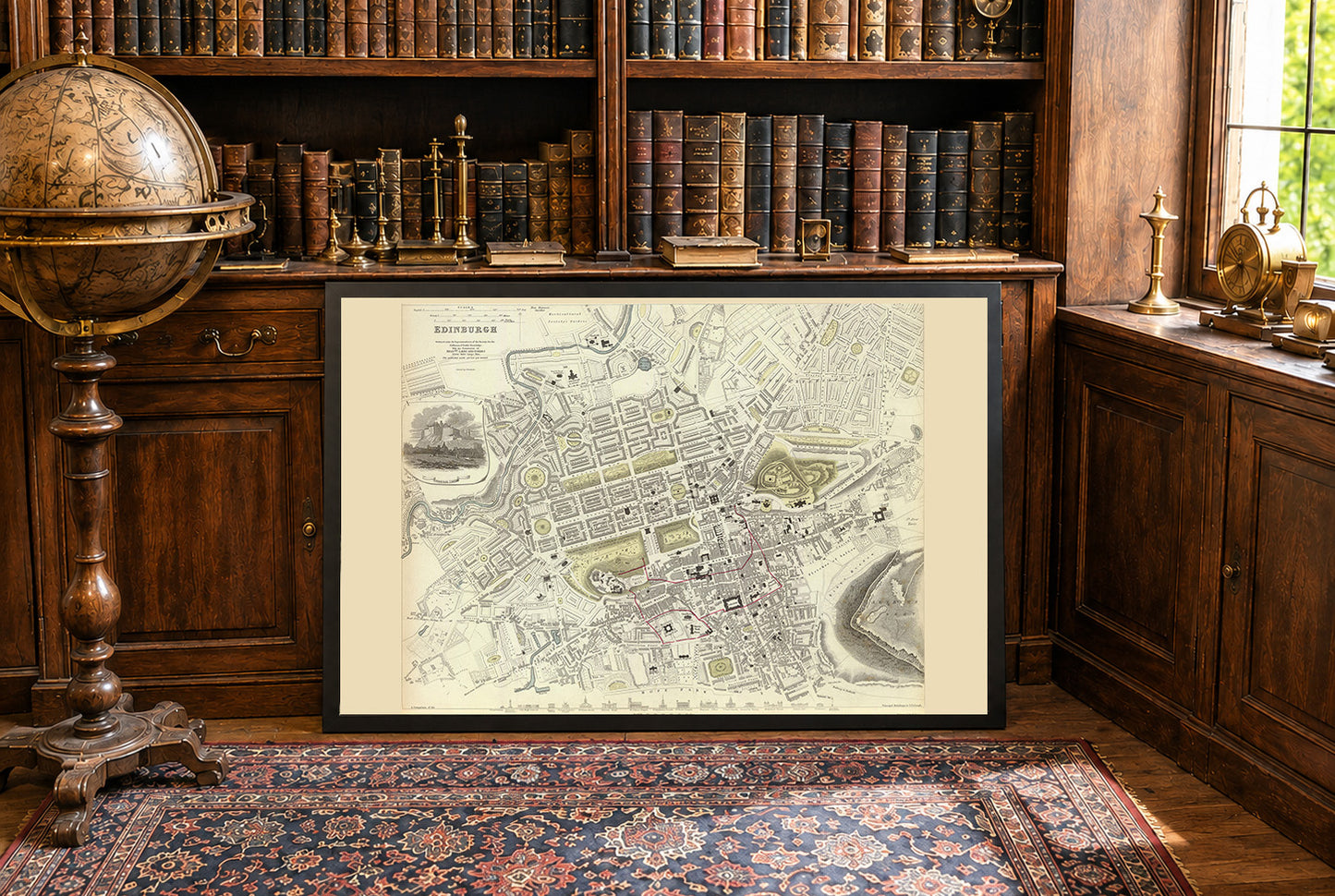 Vintage 1834 Edinburgh Karte - Kunstdruck mit detailliertem Stadtplan