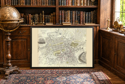 Vintage 1834 Edinburgh Karte - Kunstdruck mit detailliertem Stadtplan
