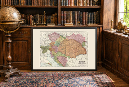 Österreich-Ungarn 1897 - Historische Karte der Doppelmonarchie