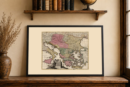 Balkan Peninsula 1740 - Historical Map of Southeast Europe