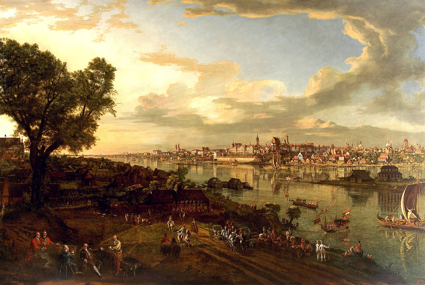 Bellotto Blick auf Warschau von Praga Poster - Vintage Warschau Stadtansicht Wandkunst