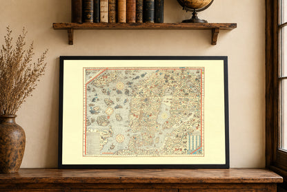 Carta Marina 1539 - Olaus Magnus - Scandinavia & Nordic Sea Monsters Historical Map Poster