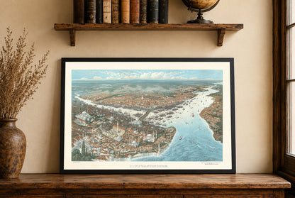 Konstantinopel 1896 - Vintage-Gemälde der Osmanischen Hauptstadt