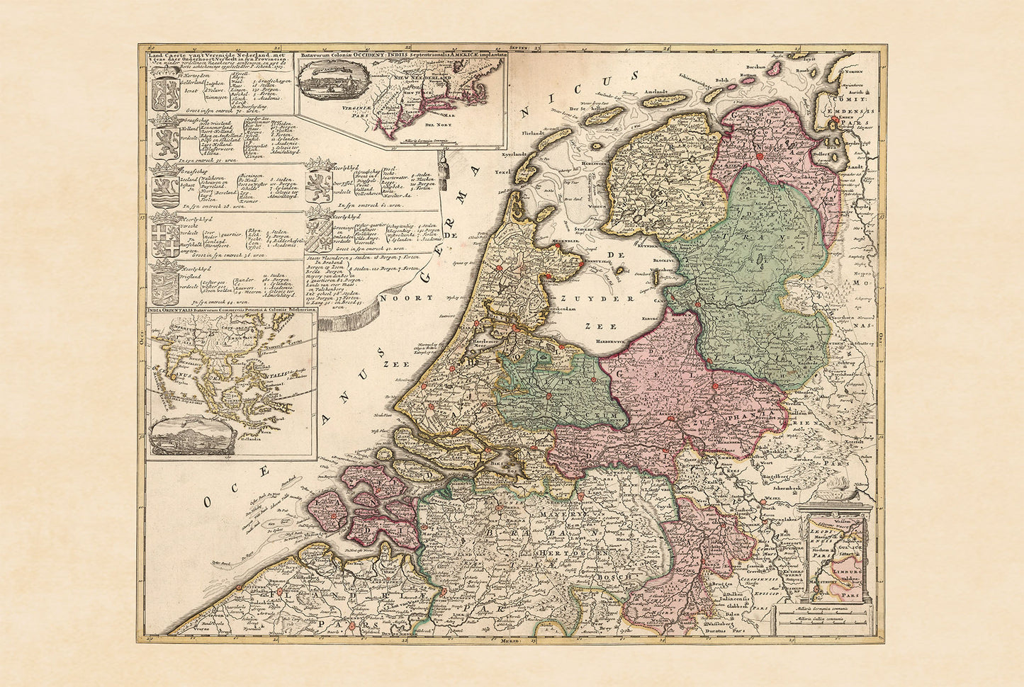 Niederländische Republik 1740 - Historische Karte der Niederlande