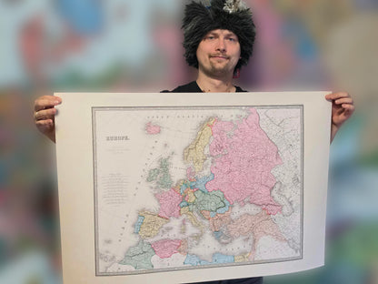 Europa 1862 - Mappa storica durante l'era del nazionalismo