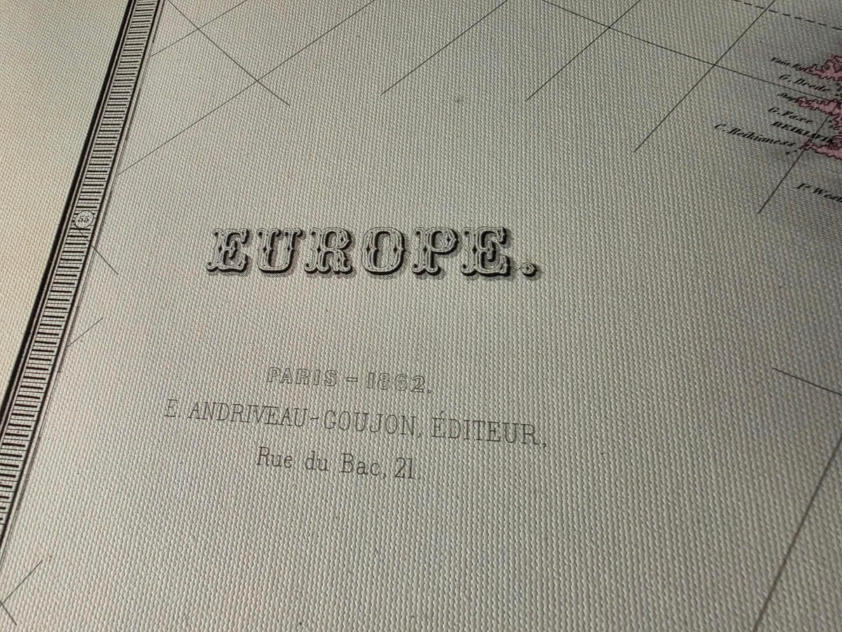 Europa 1862 - Mappa storica durante l'era del nazionalismo