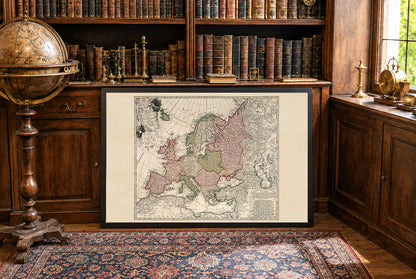 Europa 1743 - Historische Wandkarte aus dem Österreichischen Erbfolgekrieg