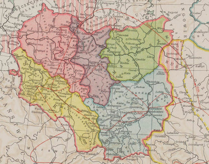 Fragmented Poland 1250 - Piast Duchies - Władysław Semkowicz 1932 Historical Map Poster