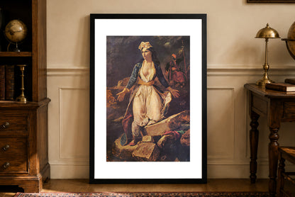 Greece on the Ruins of Missolonghi 1826 - Eugène Delacroix - Greek War of Independence Historical Painting Poster