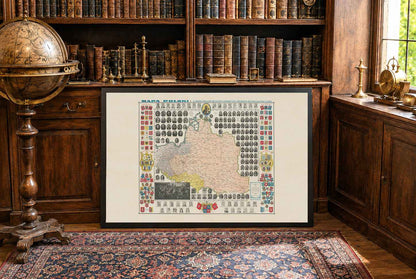 Historical Poland Map Poster (1910) - Patriotic Map with Polish Rulers, Coats of Arms & Hołd Pruski