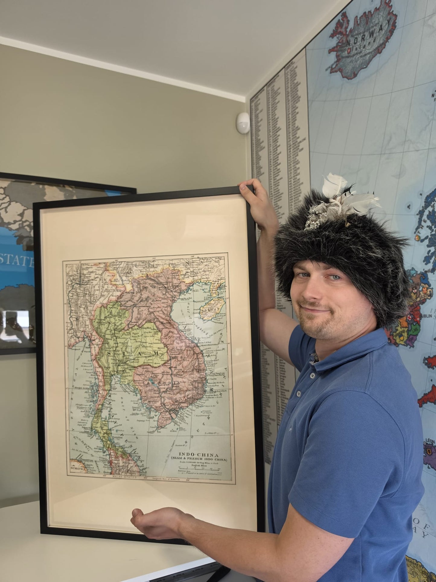 Indochina Poster (1926) – Vintage Siam & Französische Indochina Kolonialkarte