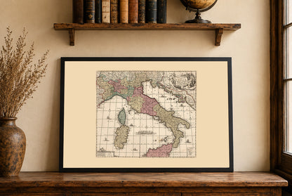 Italian Peninsula 1740 - Map of the Pre-Unification Italian States