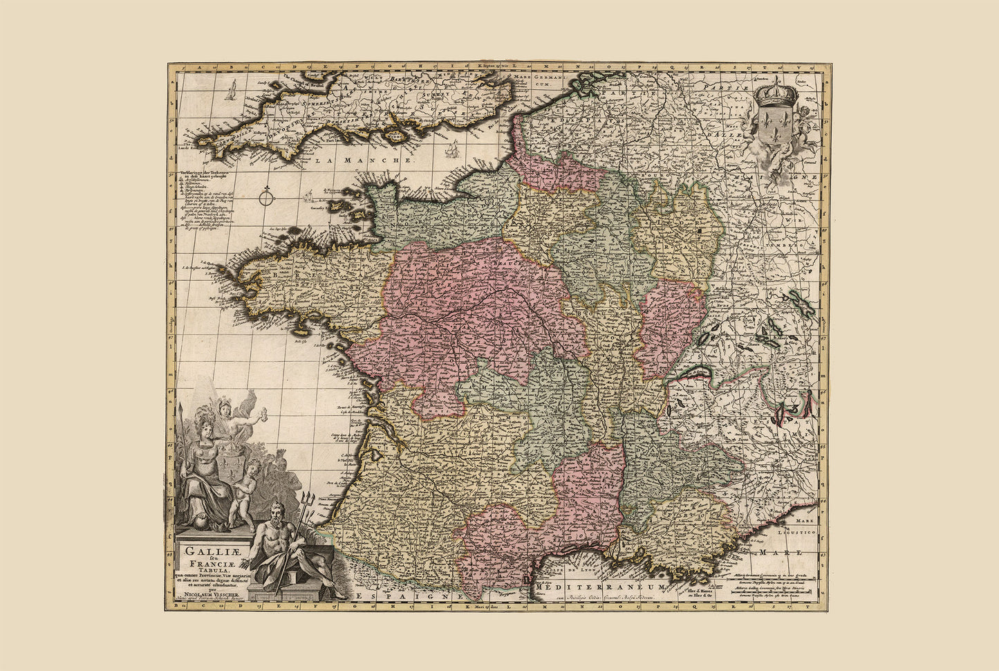 Kingdom of France 1740 – 18th Century Historical Map
